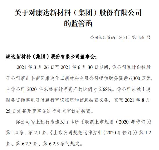 天力锂能收监管函：控股股东非经营性资金占用合计6600万 存在多项信披违规